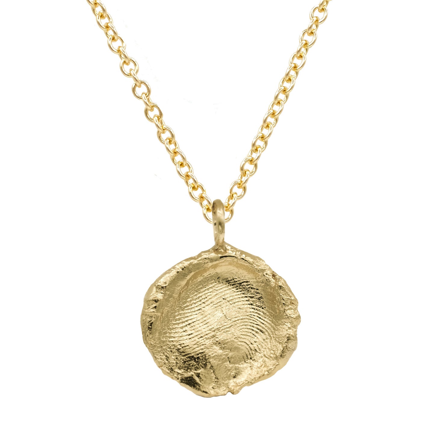 Fingerprint Necklace in solid gold on 1.5mm chain