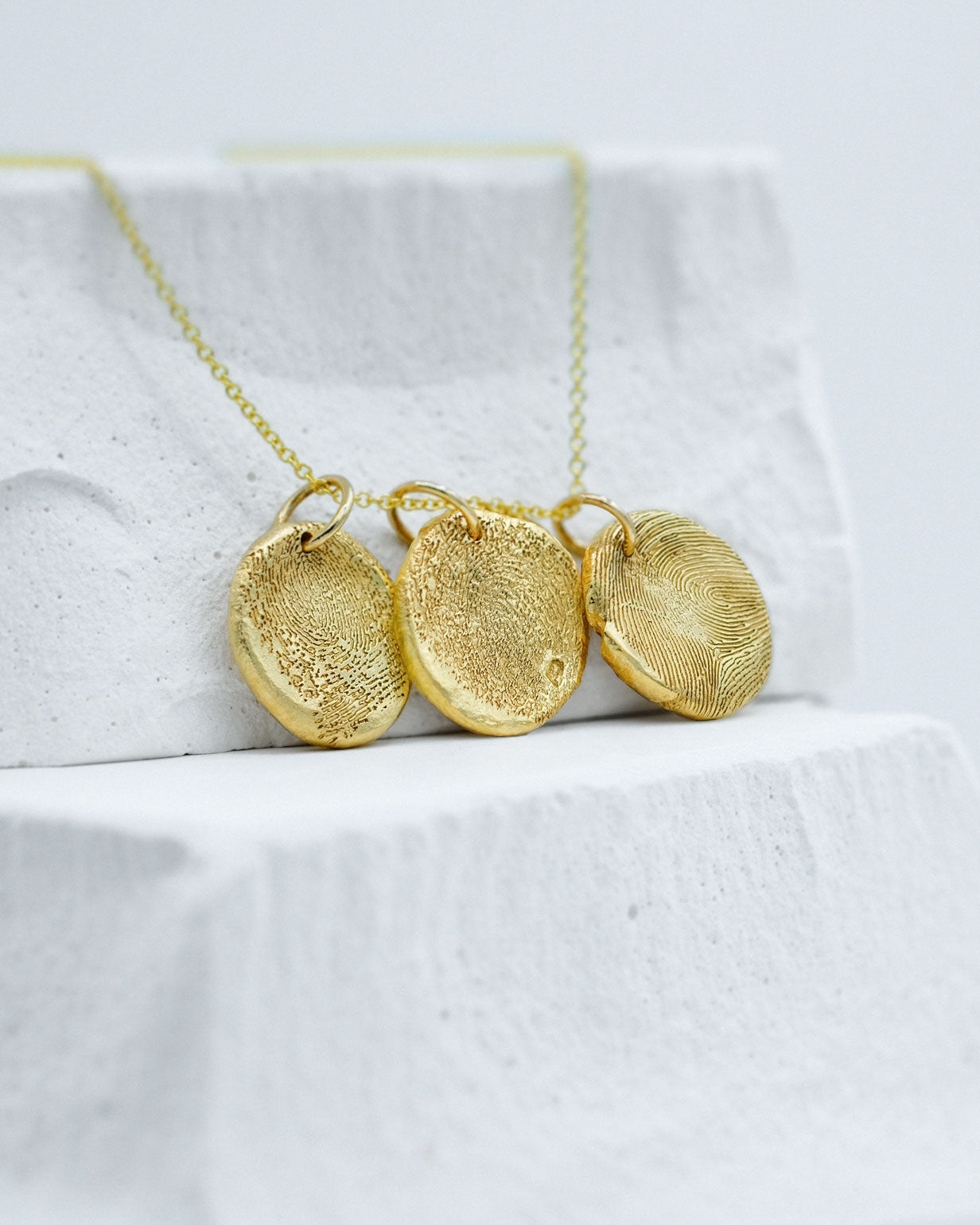 Mini Fingerprint Necklace in solid gold