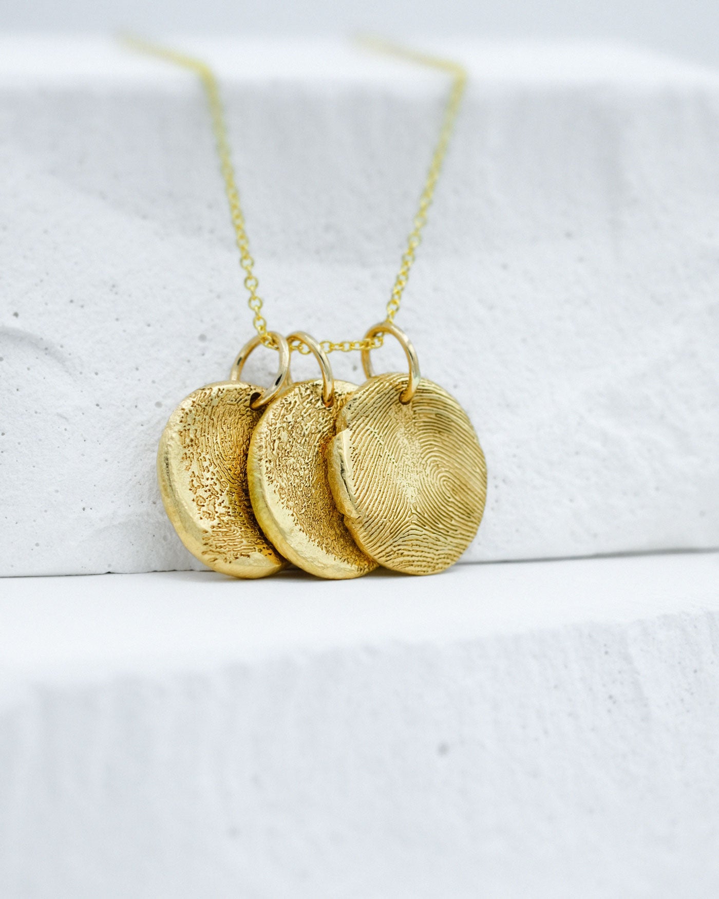 Mini Fingerprint Necklace in solid gold