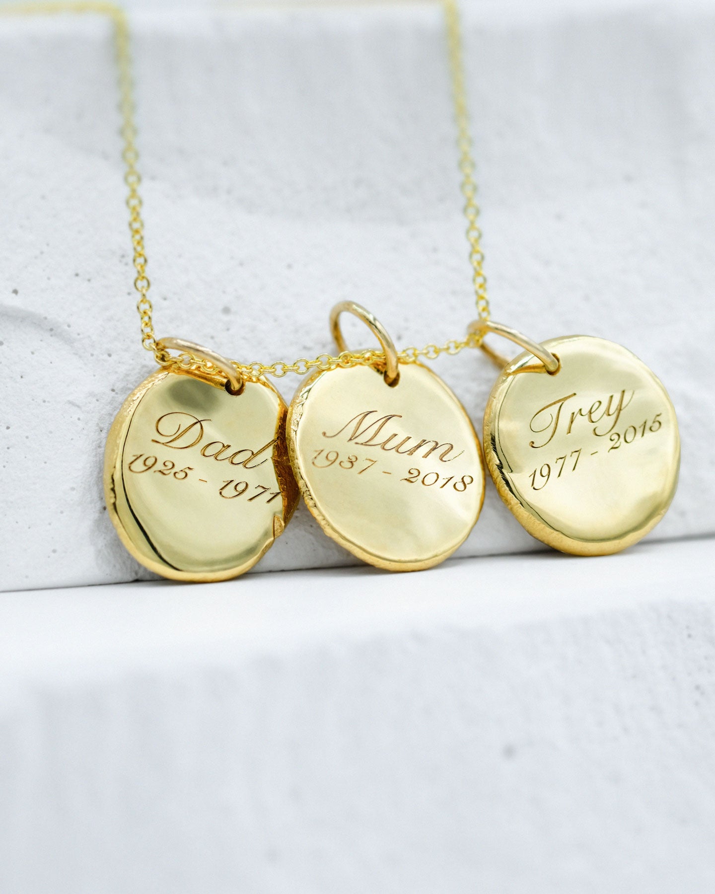 Mini Fingerprint Necklace in solid gold