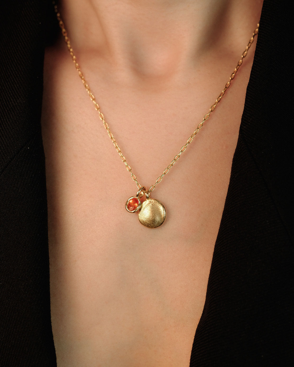 Blood Orange Sapphire Charm