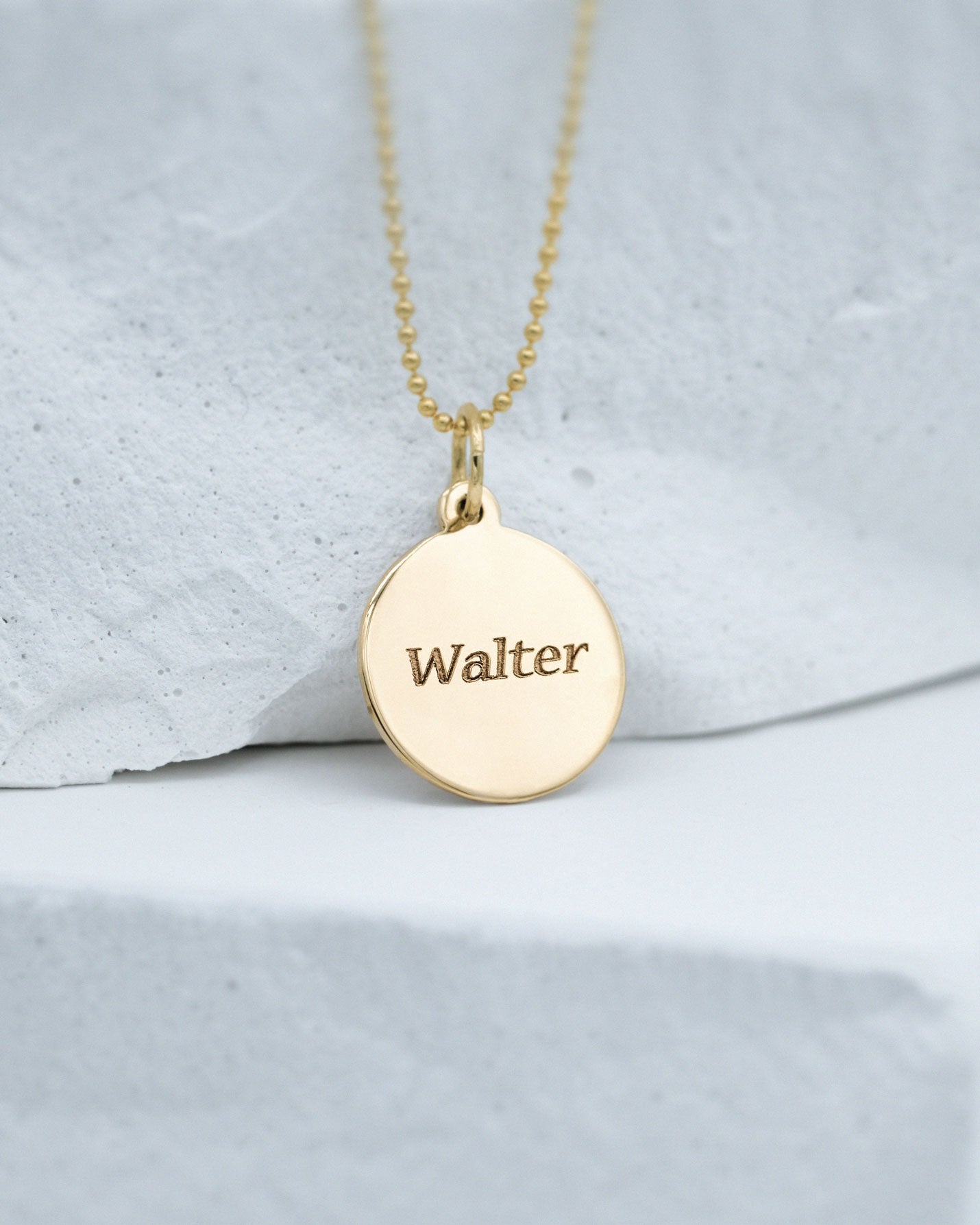 Handprint / Footprint Ball Chain Necklace in 14K Gold