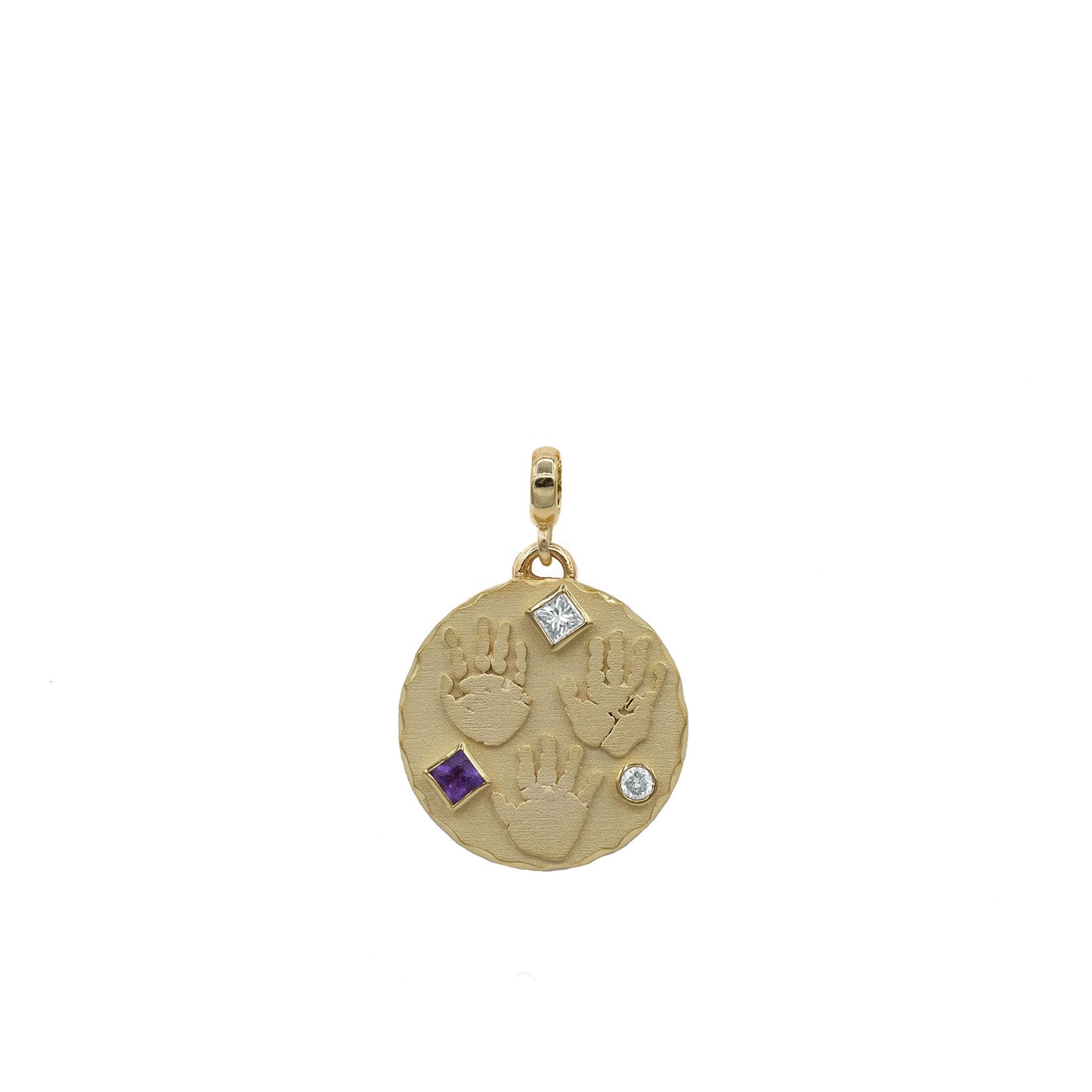 Handprints / Footprints Coin Charm in 14K Gold
