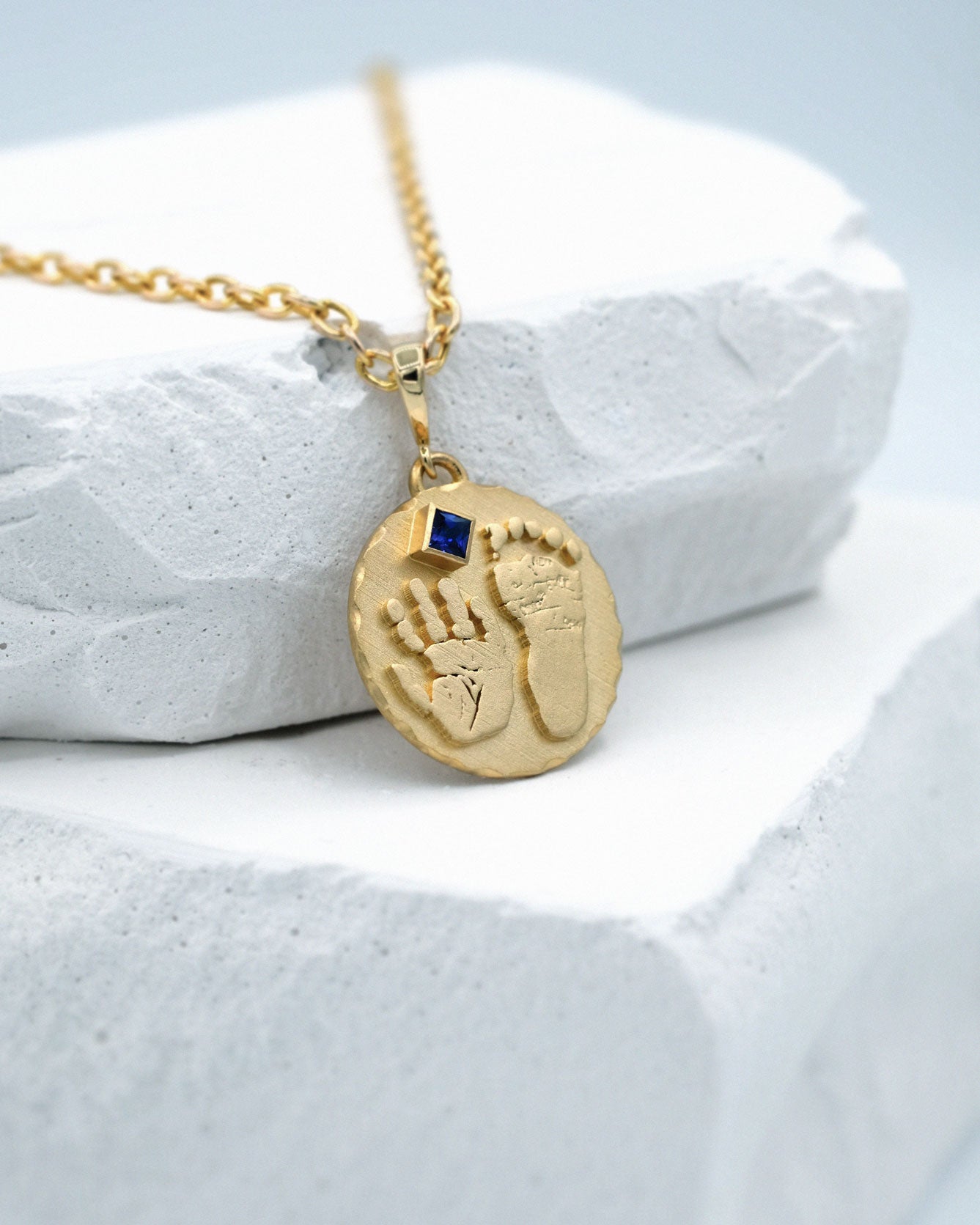 Handprints / Footprints Coin Charm in 14K Gold