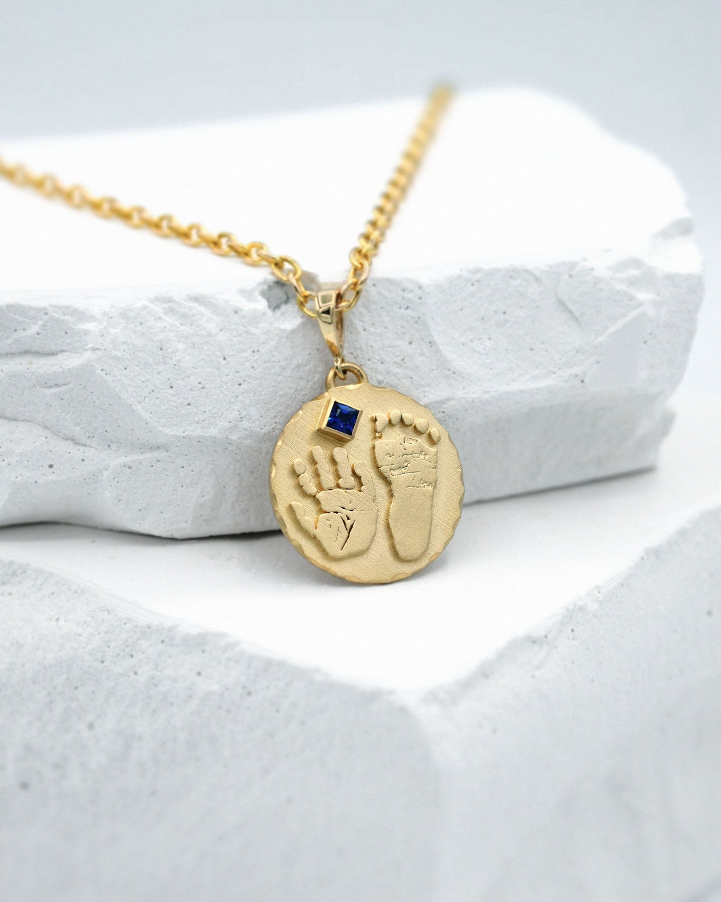 Handprints / Footprints Coin Charm in 14K Gold