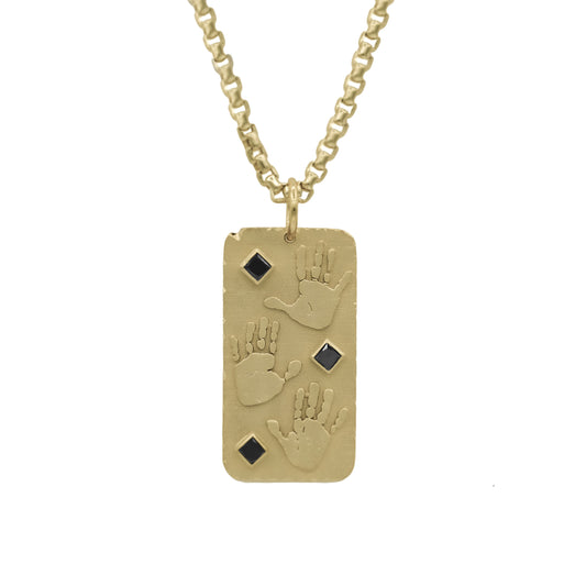 Handprints / Footprints Coin Dog Tag Necklace