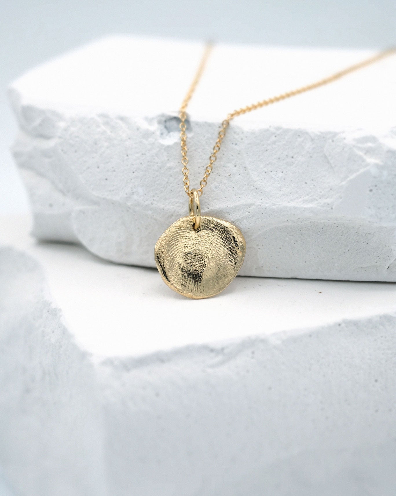 Mini Fingerprint Charm in solid gold