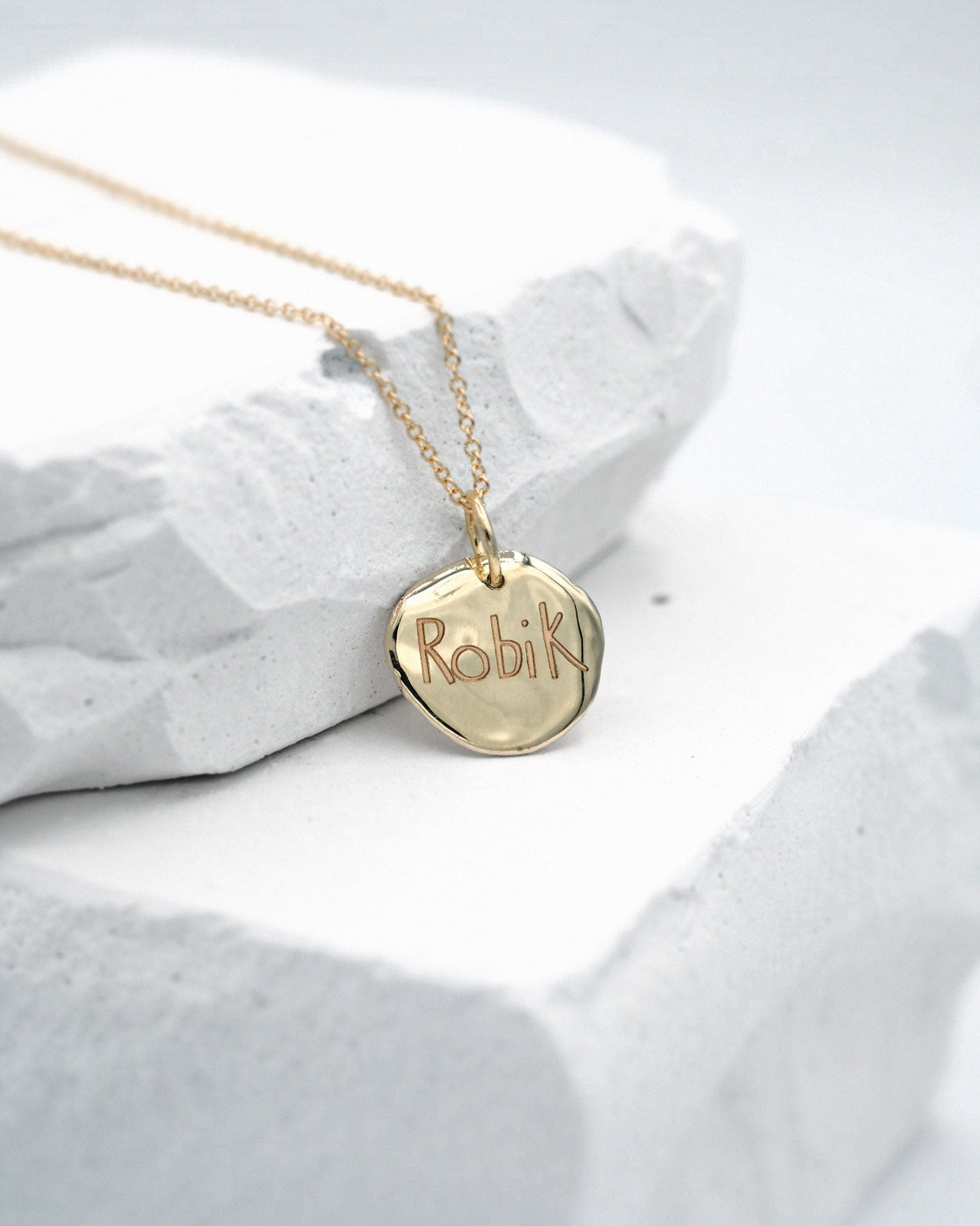 Mini Fingerprint Charm in solid gold