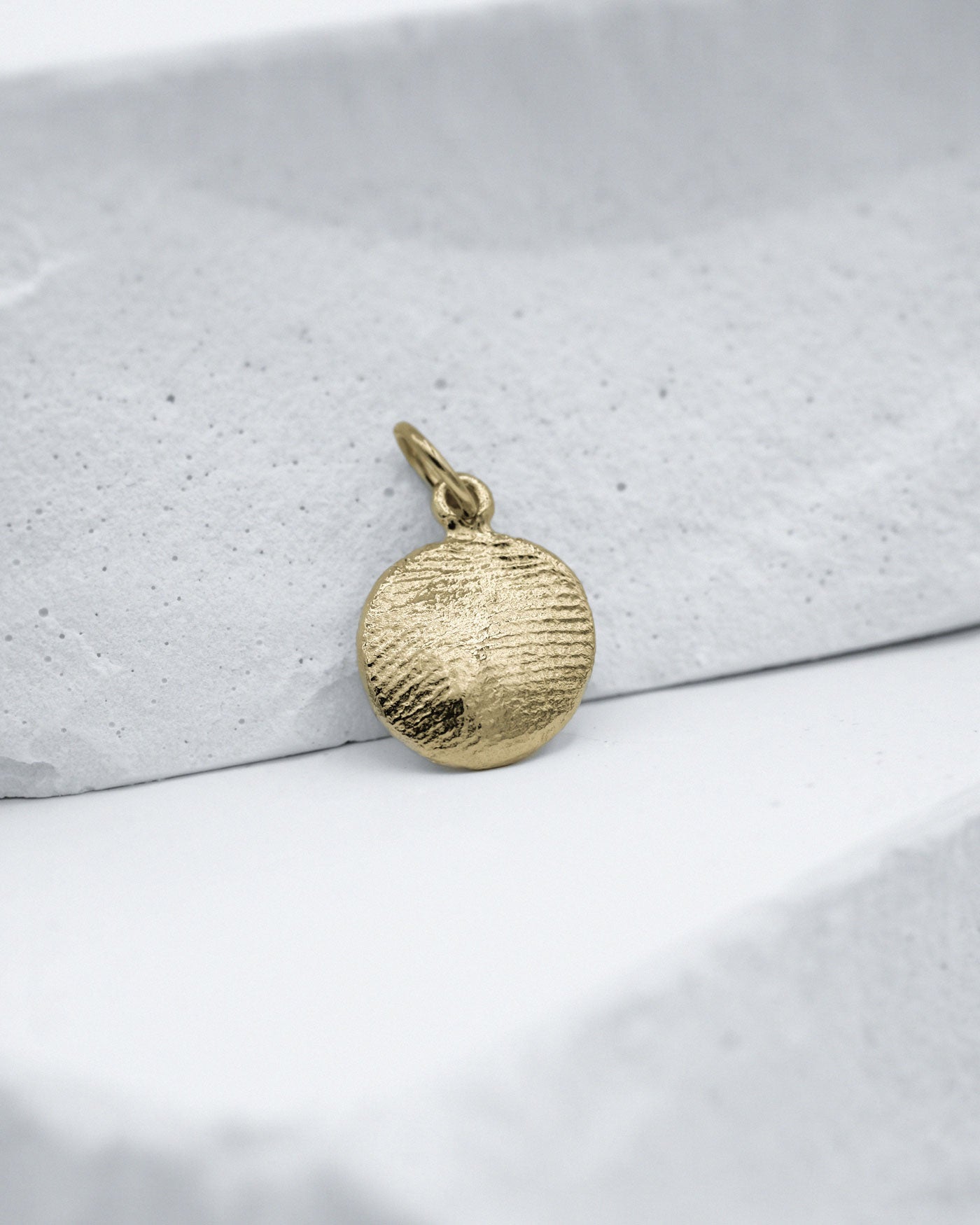 Mini Fingerprint Charm in solid gold