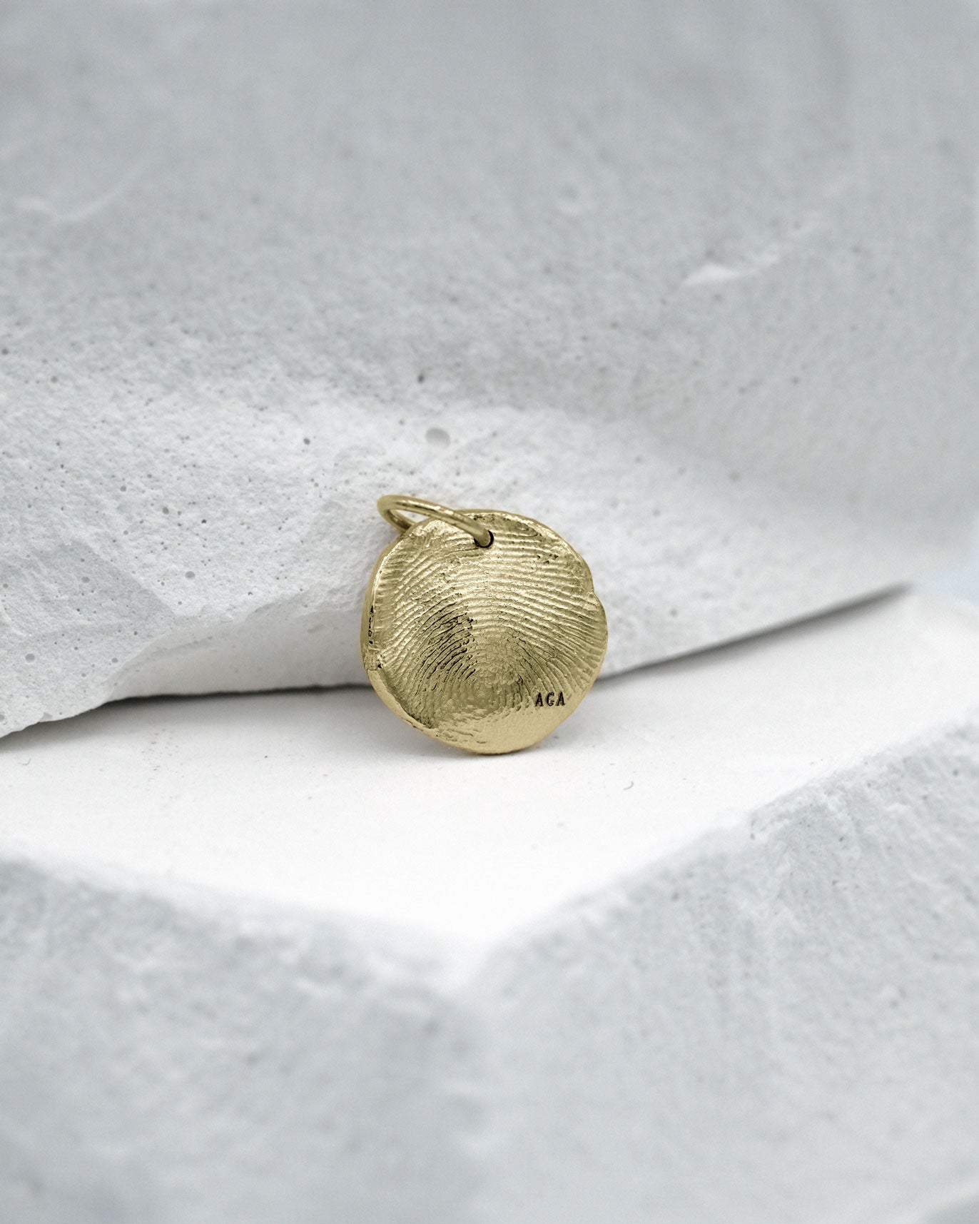 Mini Fingerprint Charm in solid gold