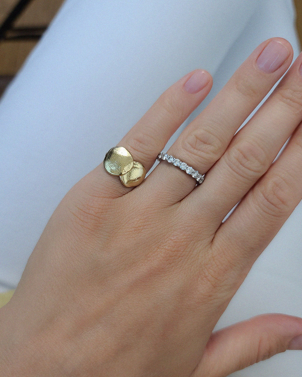 Fingerprint(s) Ring in solid gold