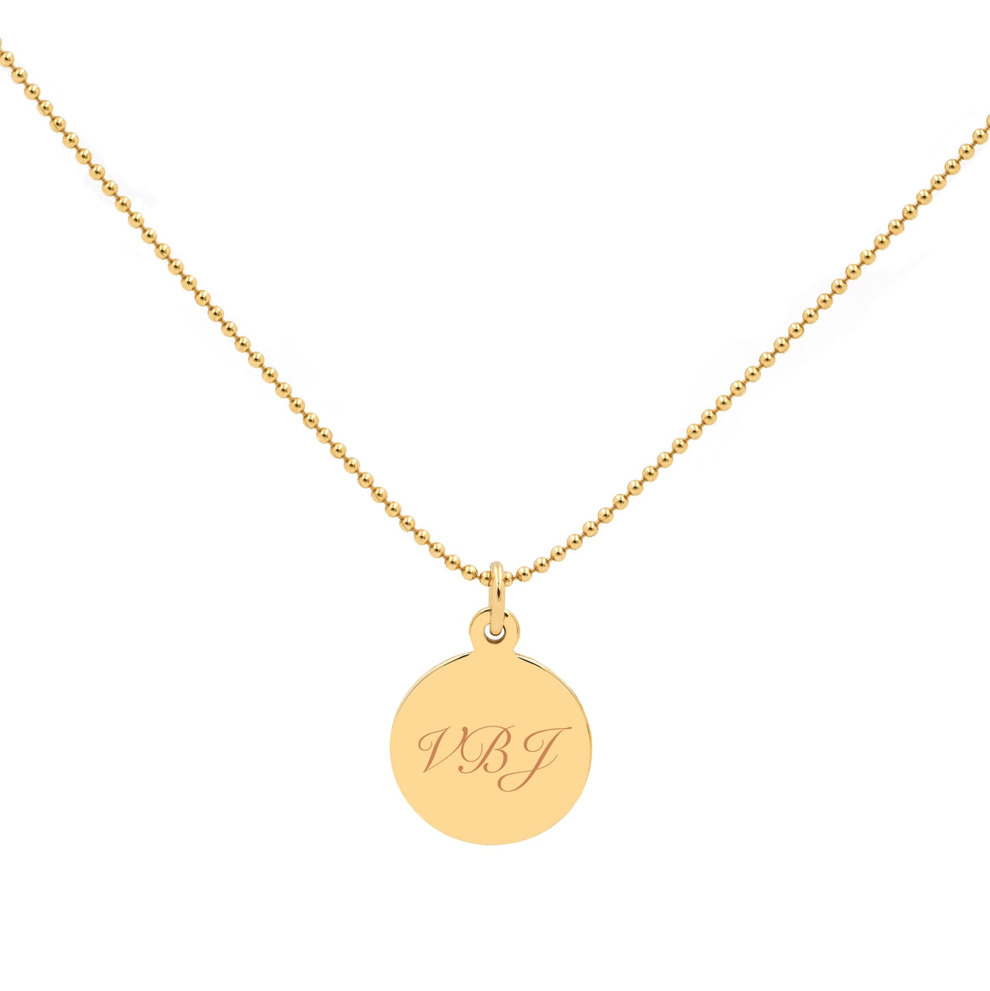 Handprint / Footprint Ball Chain Necklace in 14K Gold