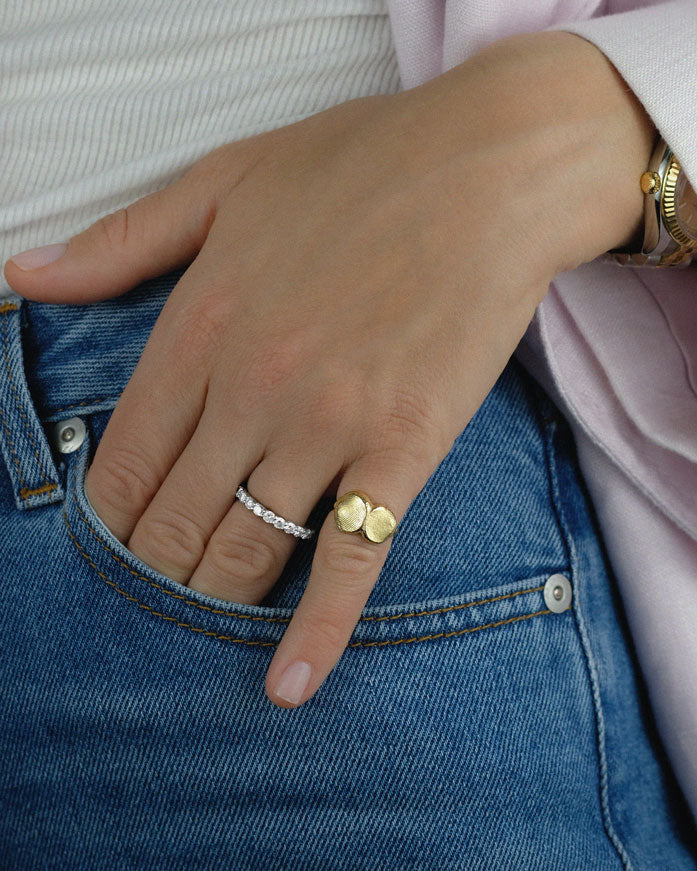 Fingerprint(s) Ring in solid gold