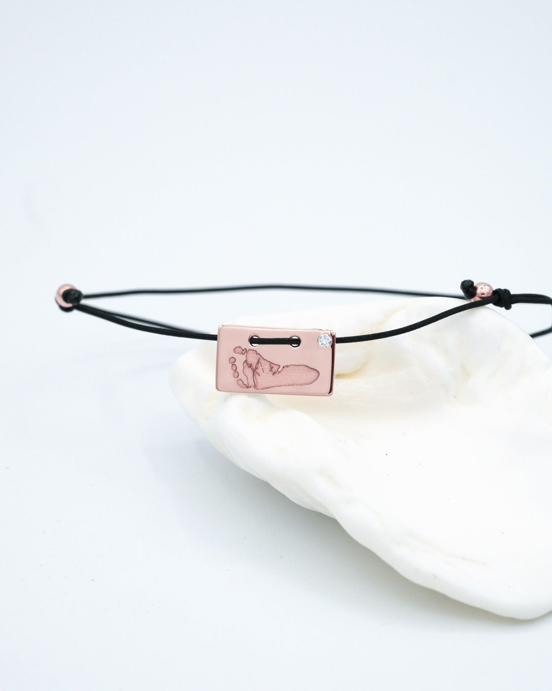 Footprint Wristband with a Diamond