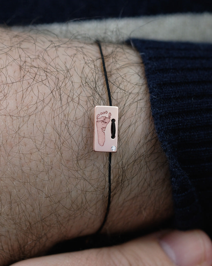 Footprint Wristband with a Diamond