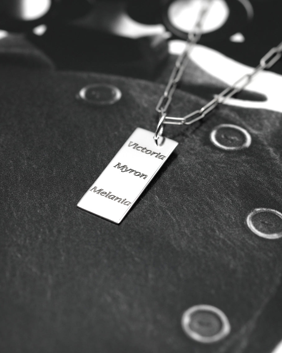 Handprints / Footprints Heavy Tag Paperclip Chain Necklace