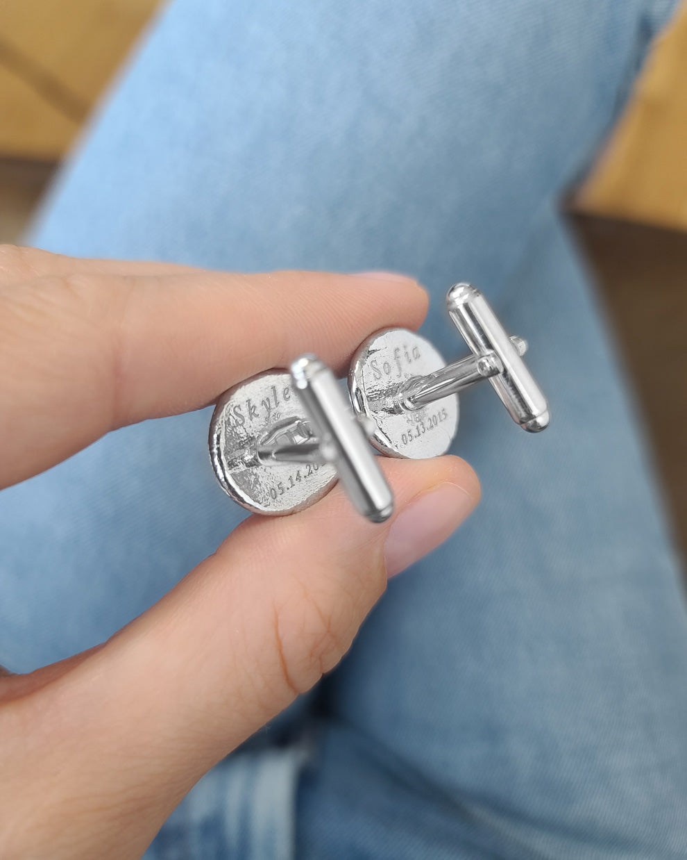 Fingerprints Cufflinks in sterling silver