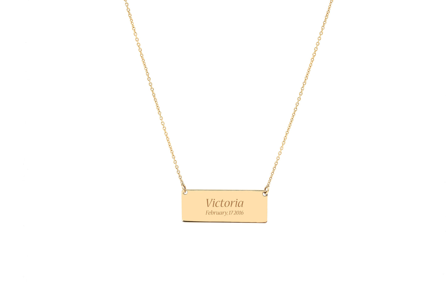 Handprints / Footprints Small Bar Necklace in 14K Gold