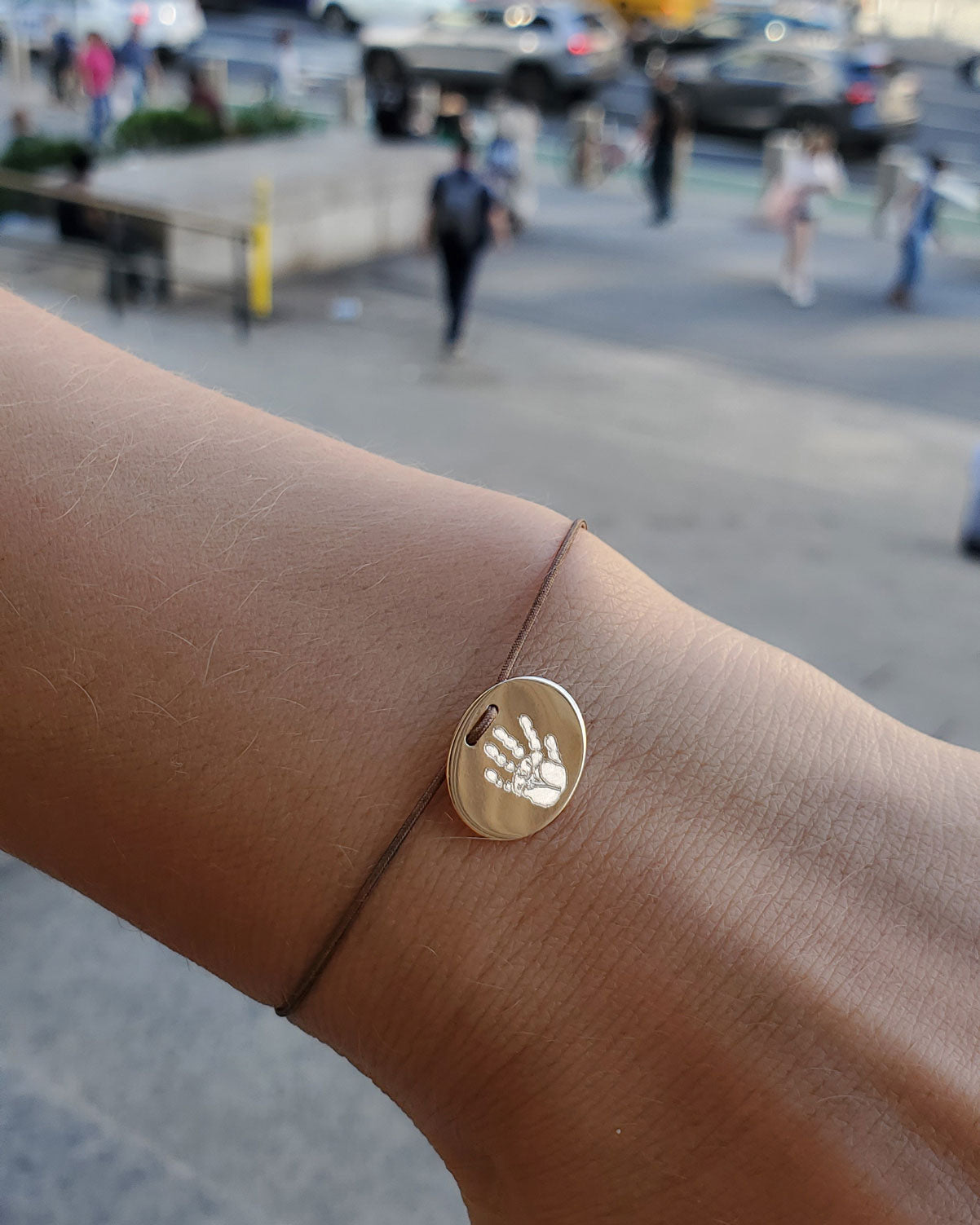 Handprint Wristband in 14K Gold