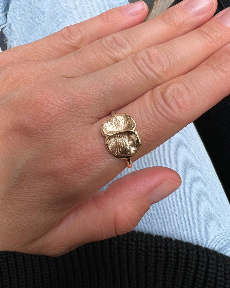Fingerprint(s) Ring in solid gold
