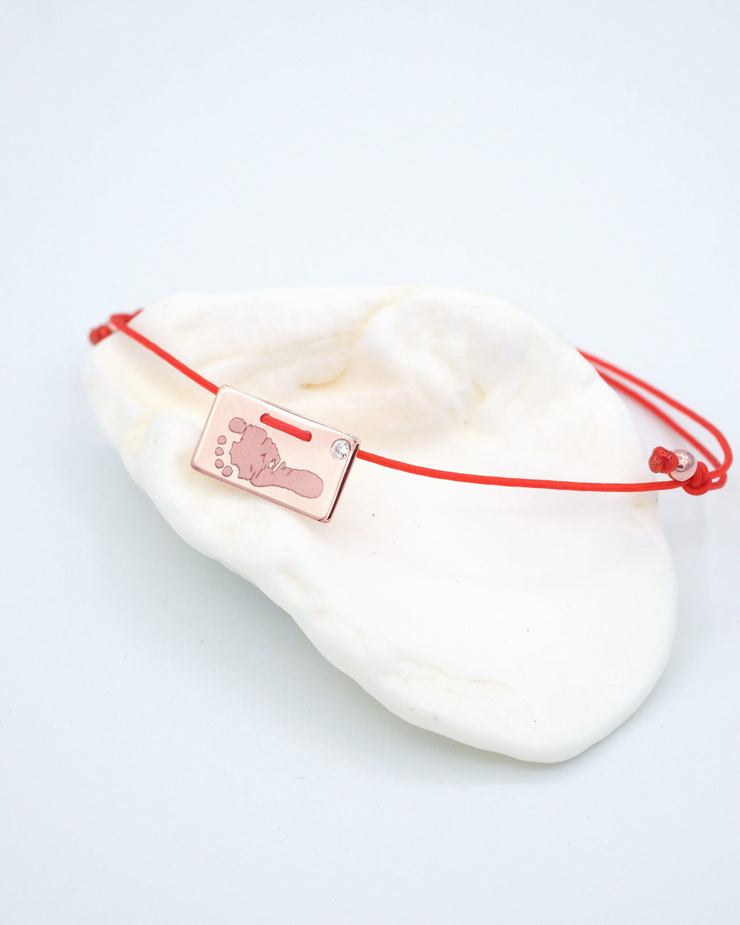 Footprint Wristband with a Diamond