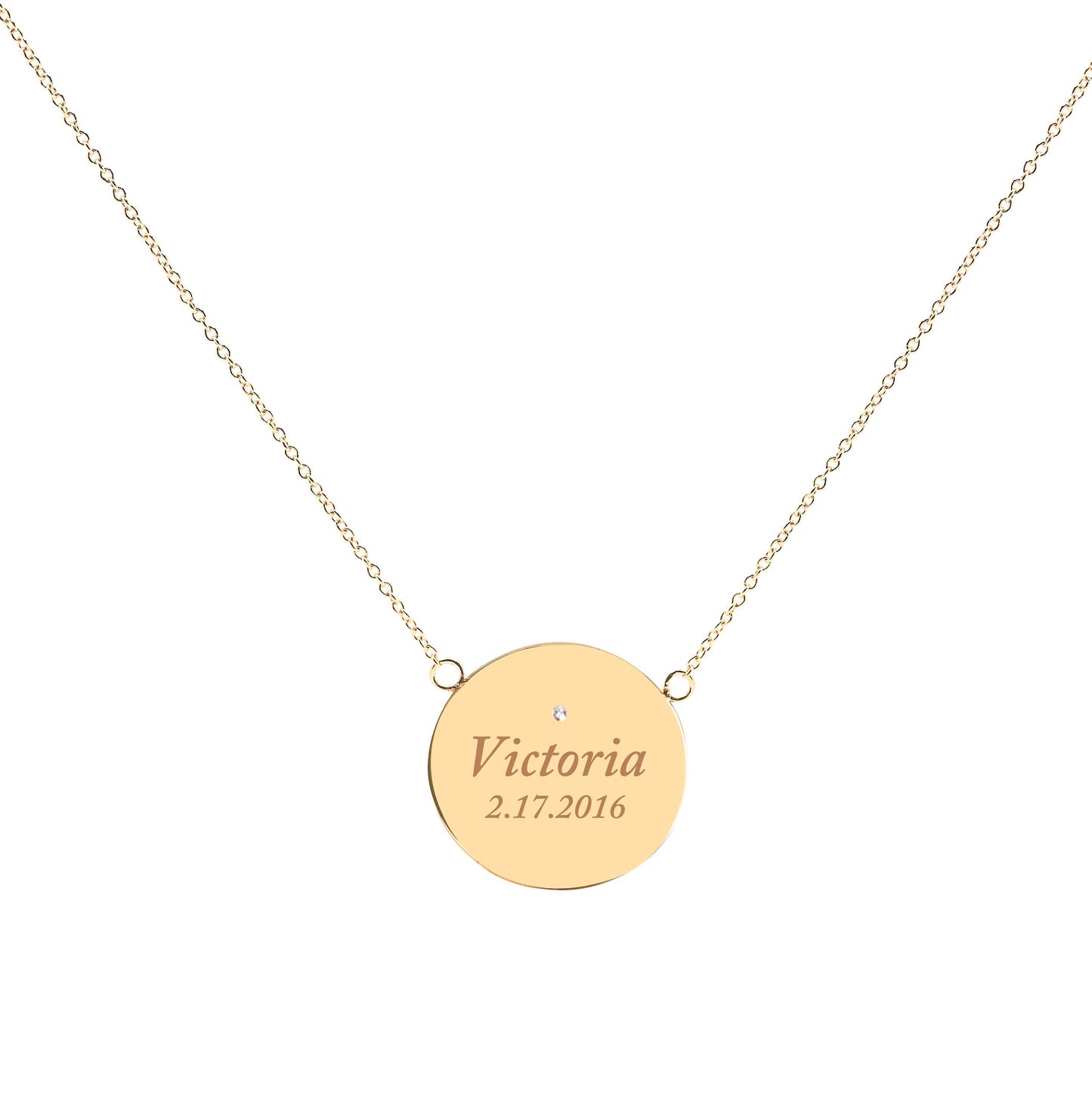 Large Round Handprints / Footprints Tag with a Diamond