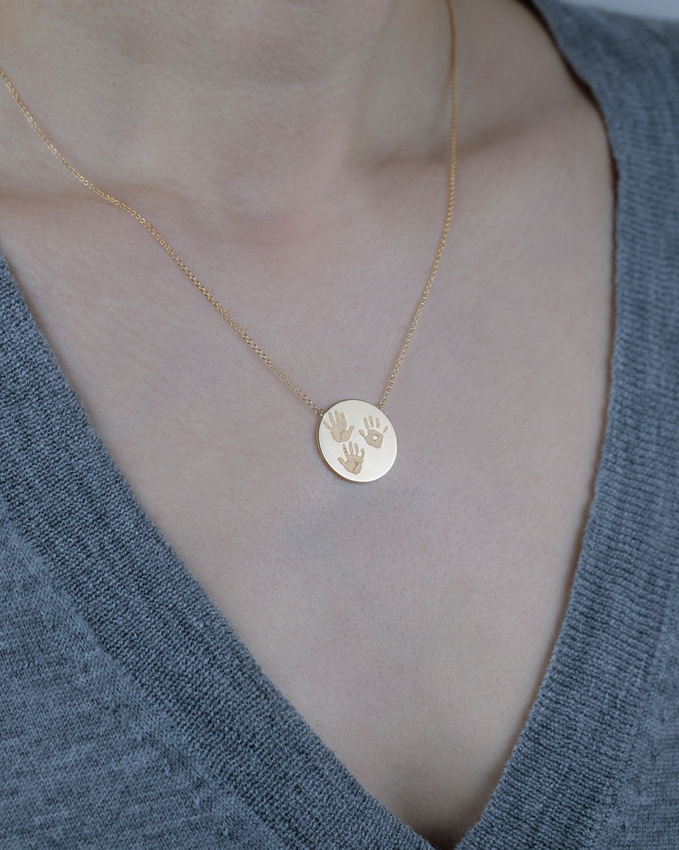 Large Round Handprints / Footprints Tag