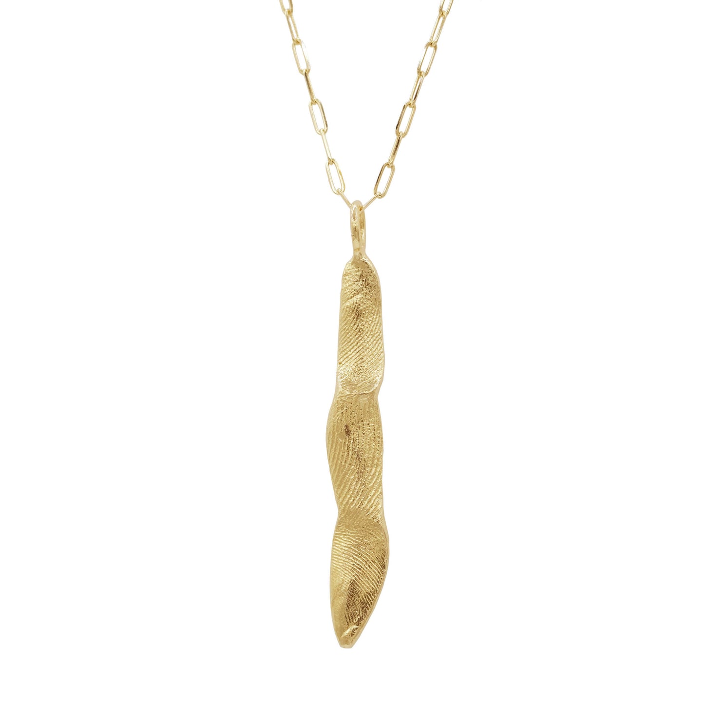 Fingerprints Vertical Bar Necklace in solid 14k gold