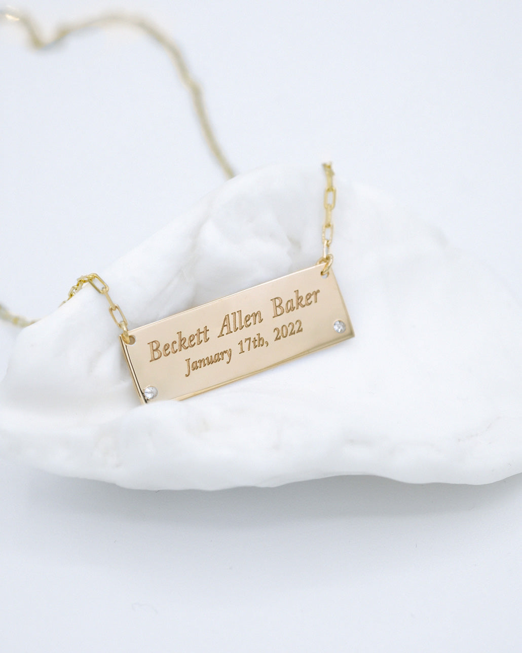 Footprints Mathis LOVE Necklace in 14K Gold with Diamonds