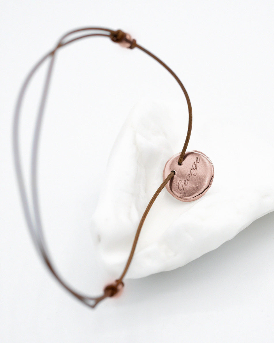 Mini Fingerprint Wristband in solid gold
