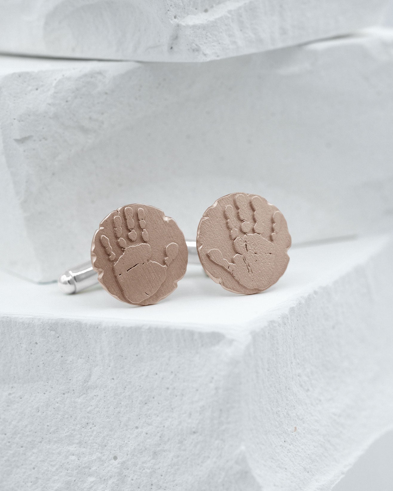 Handprints & Footprints Roman Cufflinks in solid gold