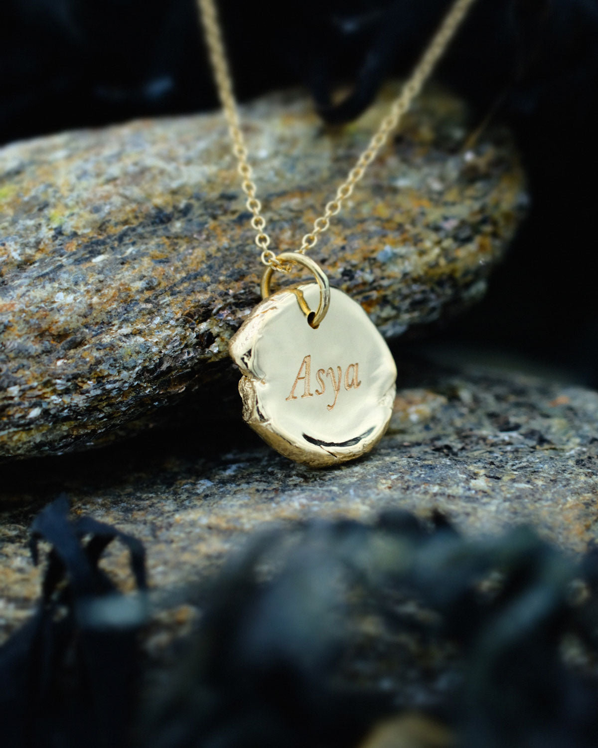 Mini Fingerprint Necklace in solid gold