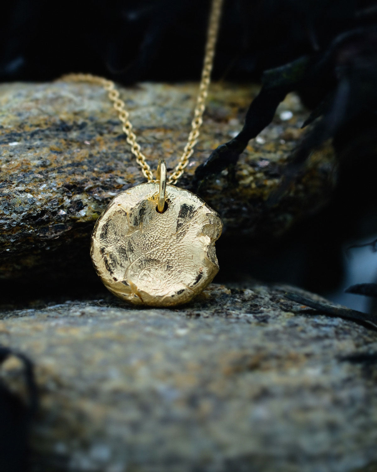 Mini Fingerprint Necklace in solid gold