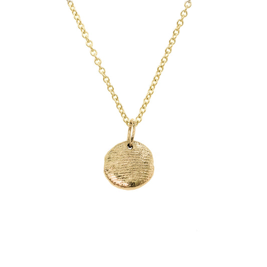 Extra Small Fingerprint Necklace in solid gold