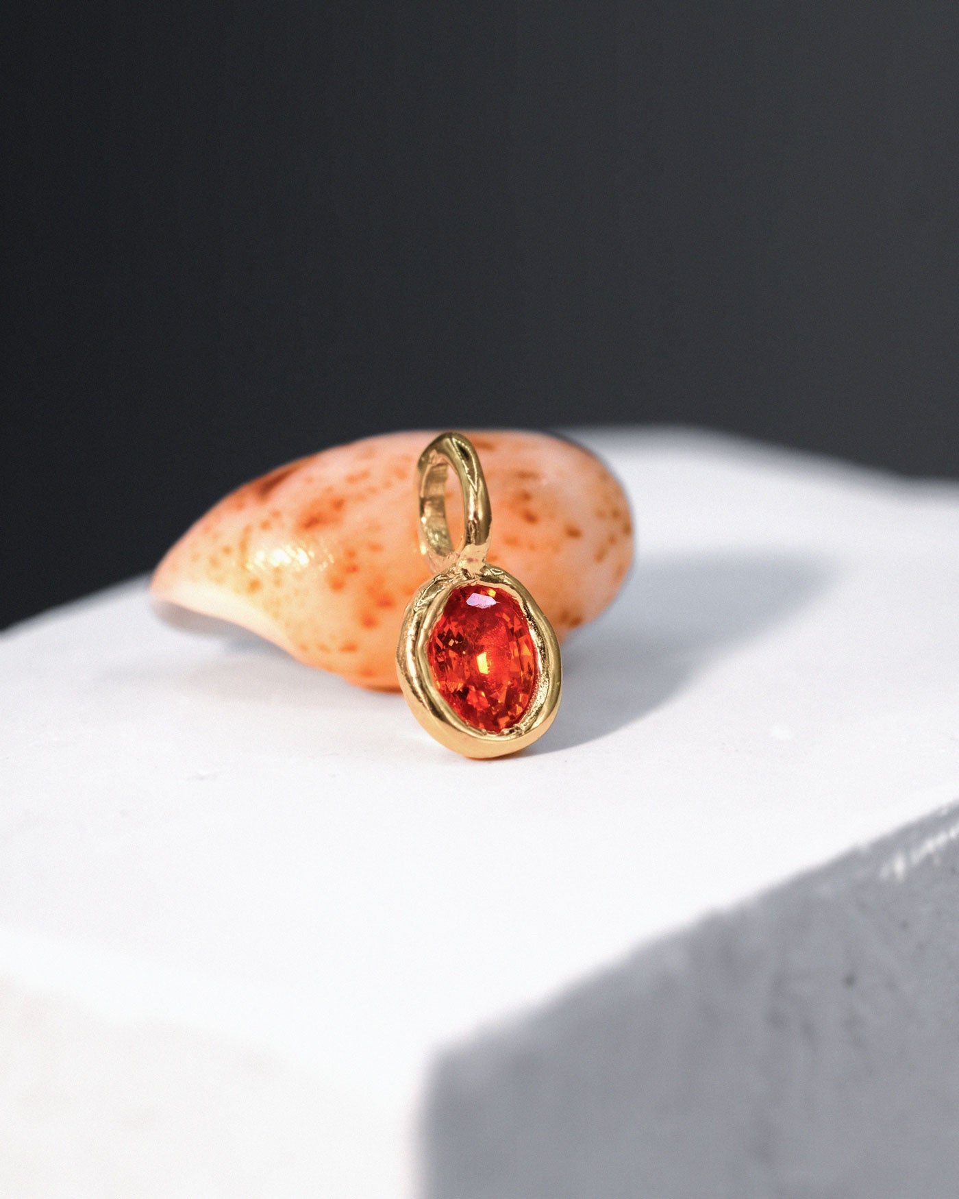 Blood Orange Sapphire Charm