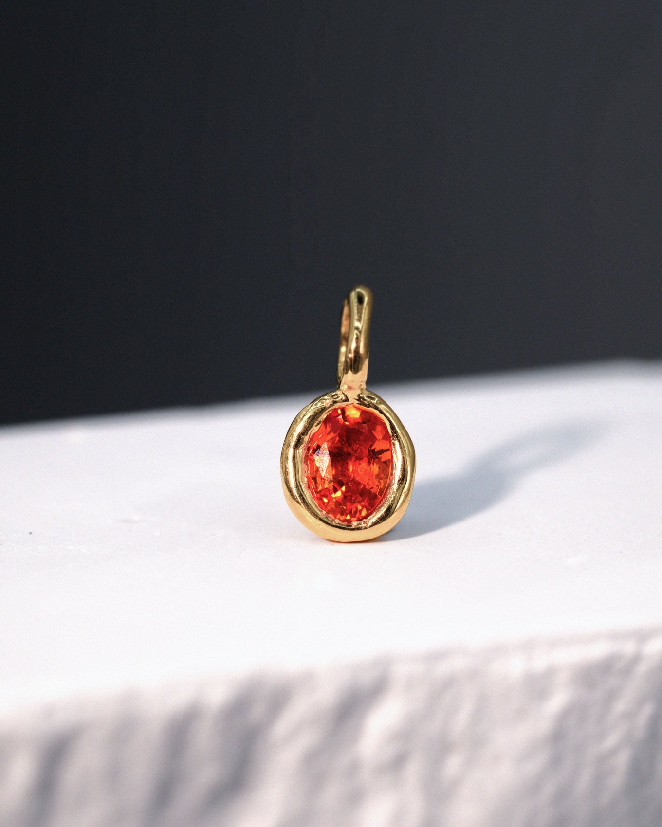 Blood Orange Sapphire Charm