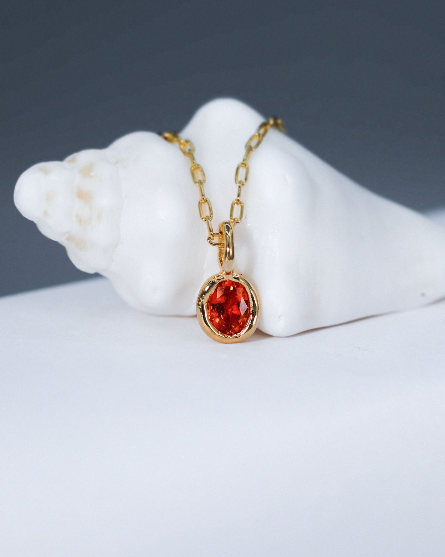 Blood Orange Sapphire Charm