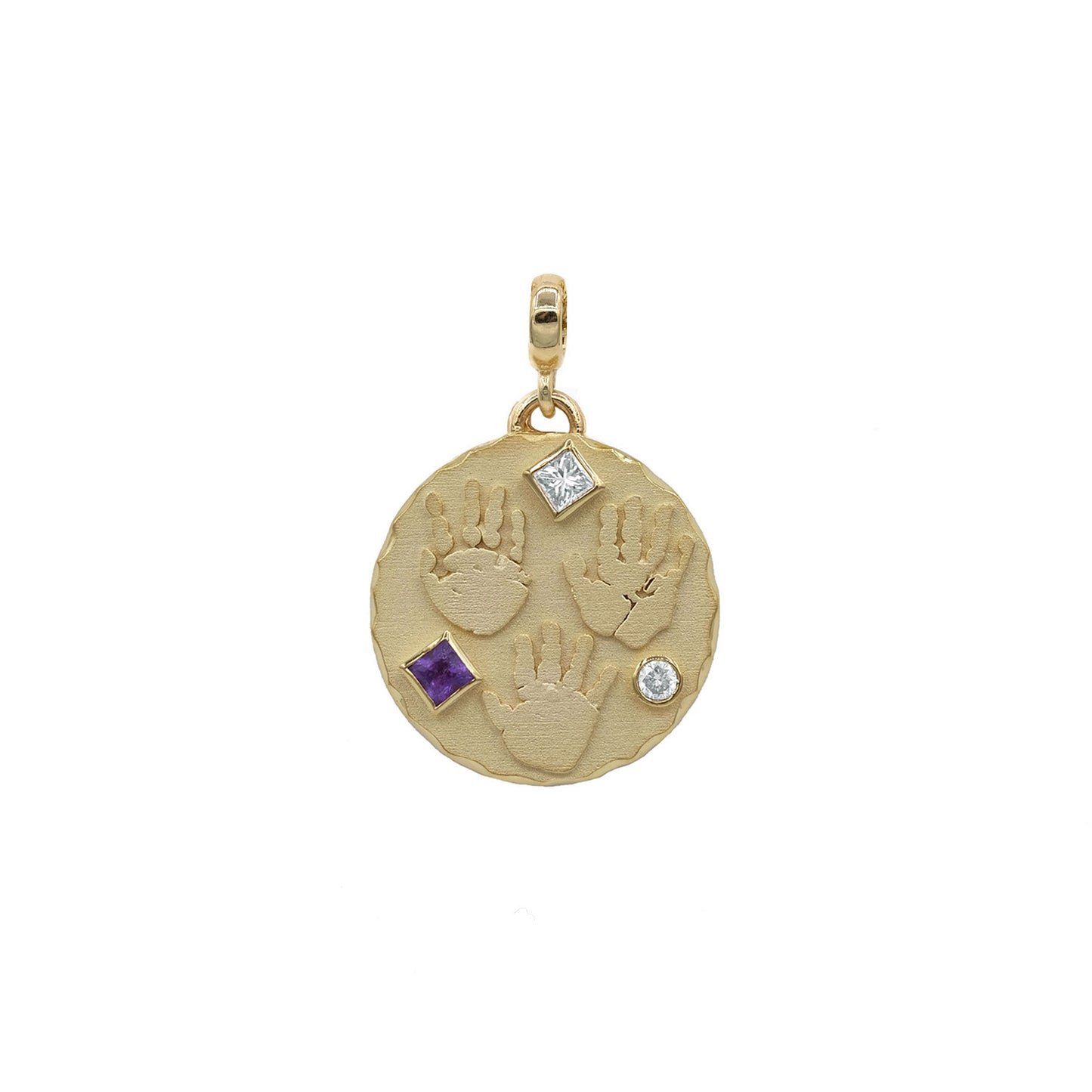 Handprints / Footprints Coin Charm in 14K Gold