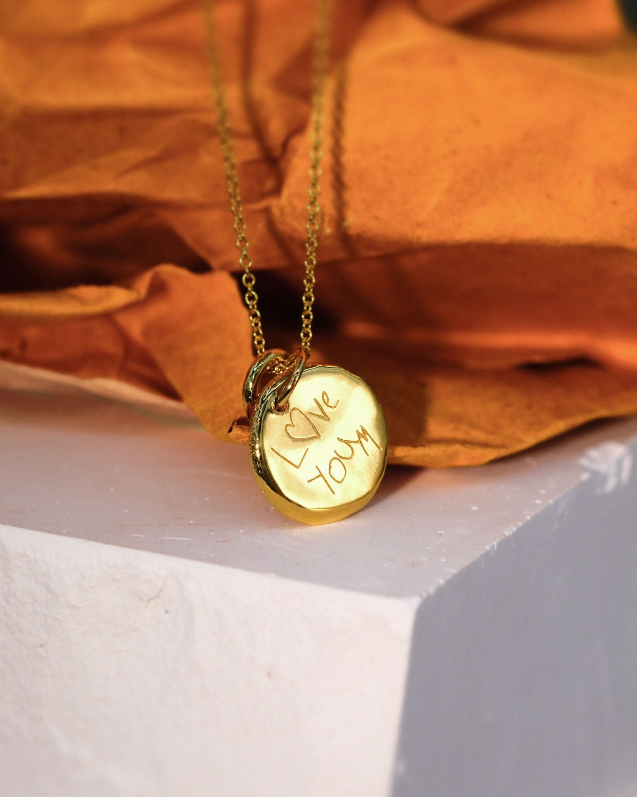 Mini Fingerprint Necklace in solid gold