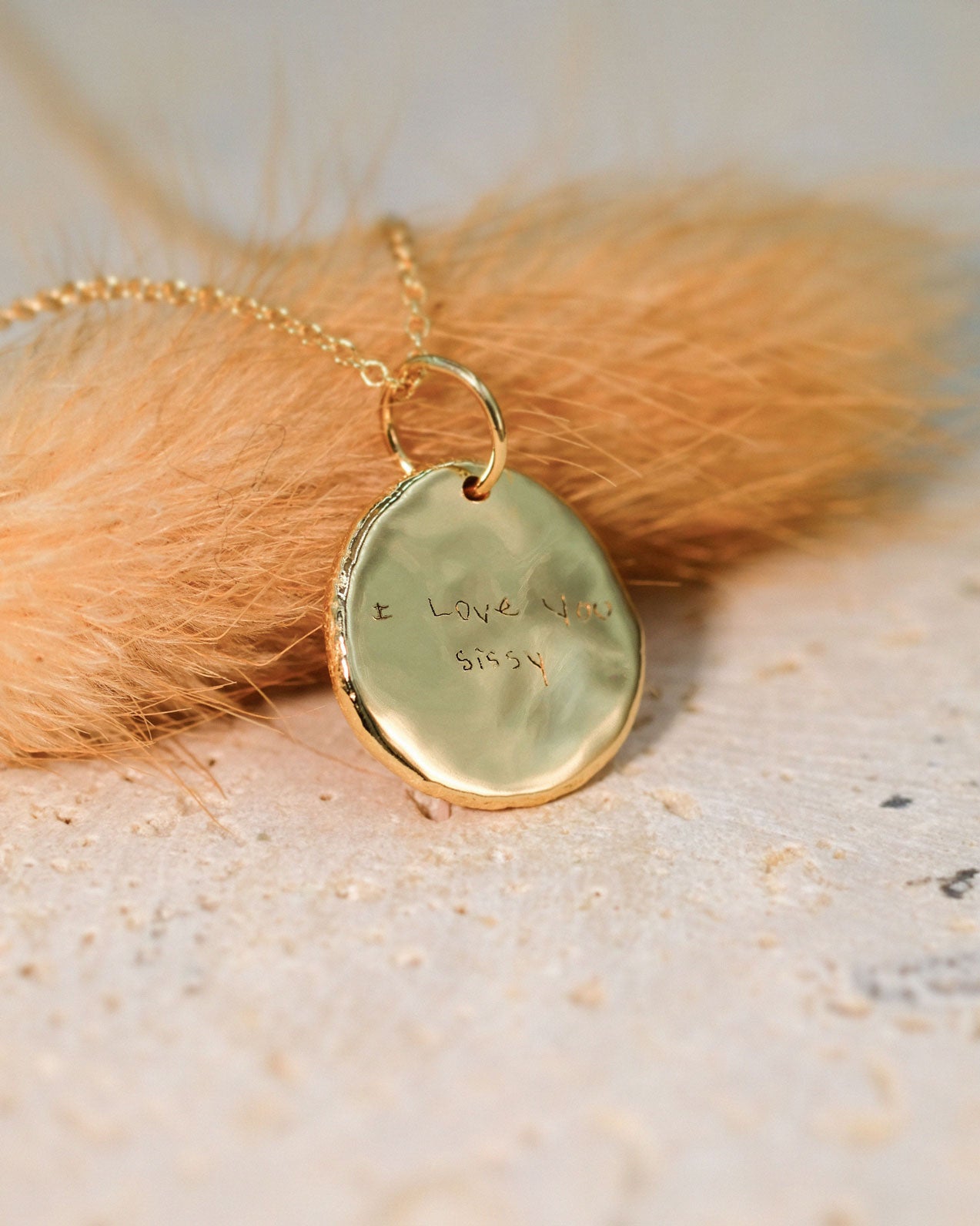 Mini Fingerprint Necklace in solid gold with a Diamond