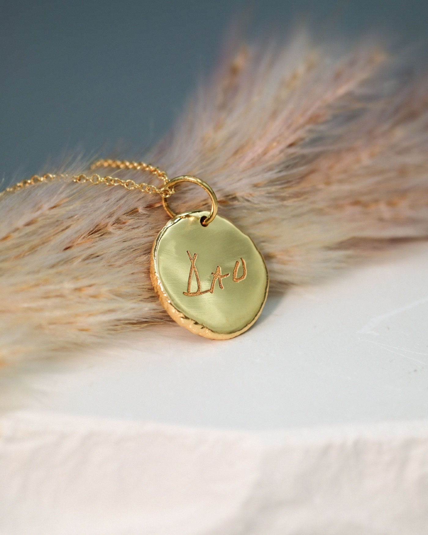 Mini Fingerprint Necklace in solid gold