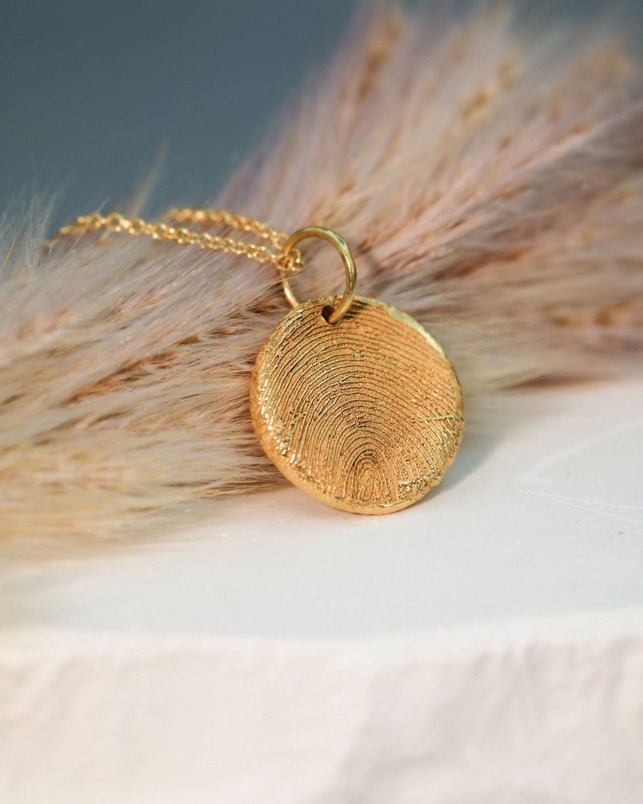 Mini Fingerprint Necklace in solid gold