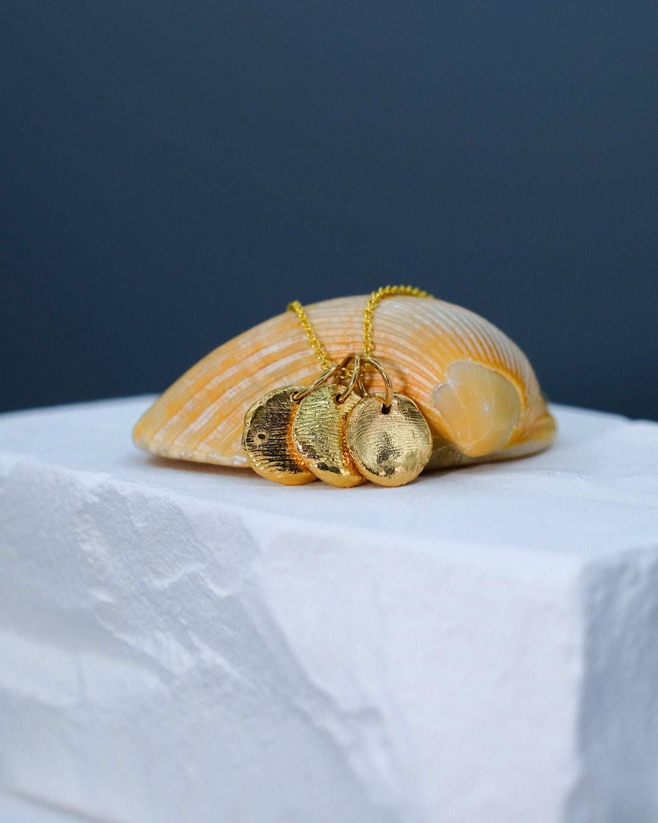 Extra Small Fingerprint Necklace in solid gold