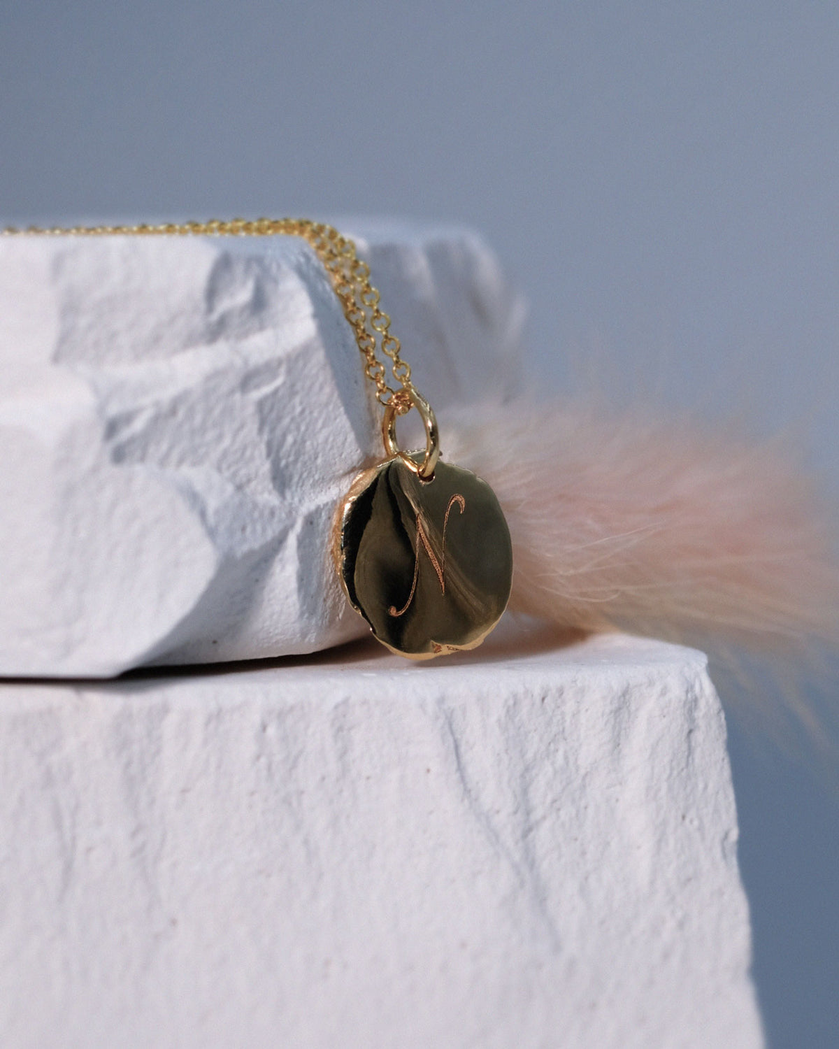 Extra Small Fingerprint Necklace in solid gold