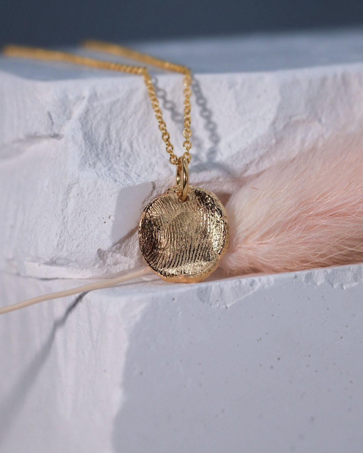 Extra Small Fingerprint Necklace in solid gold
