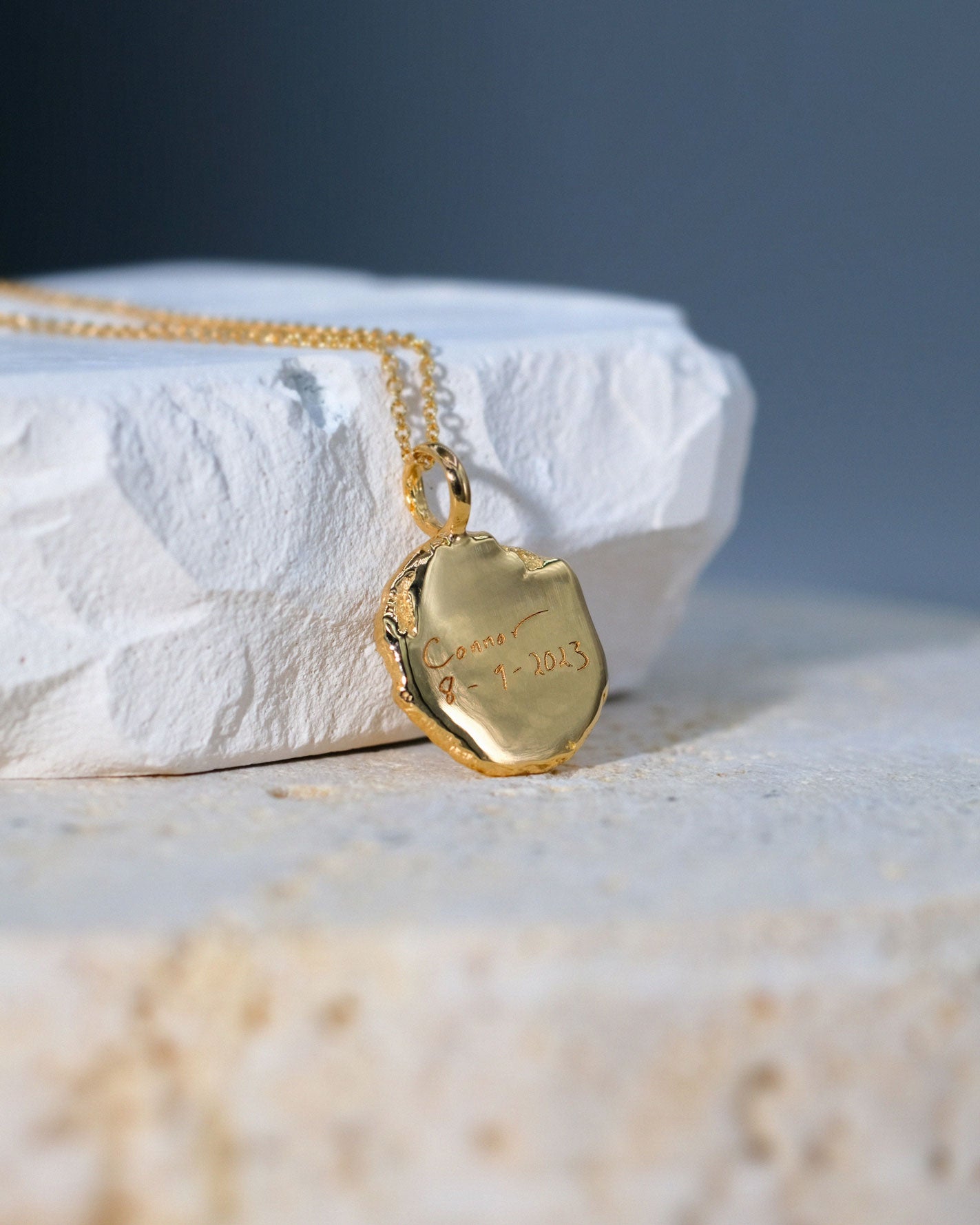 Fingerprint Necklace in solid gold