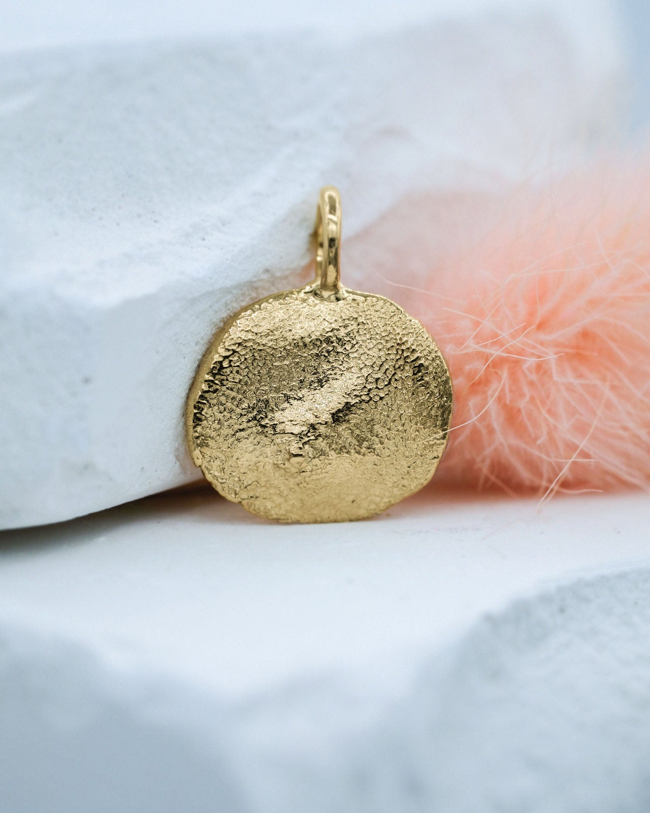 Medium Fingerprint Charm in solid gold