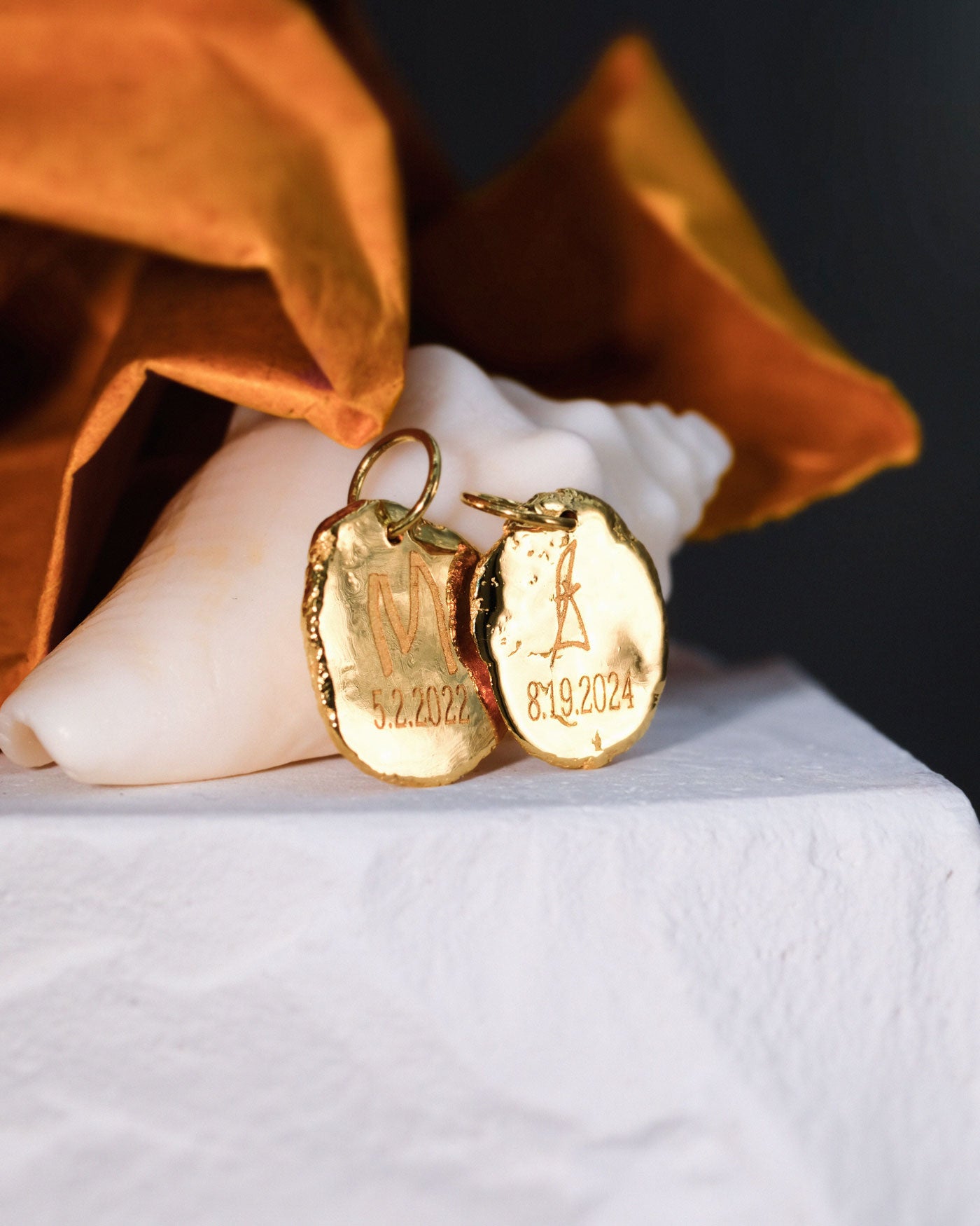 Mini Fingerprint Charm in solid gold