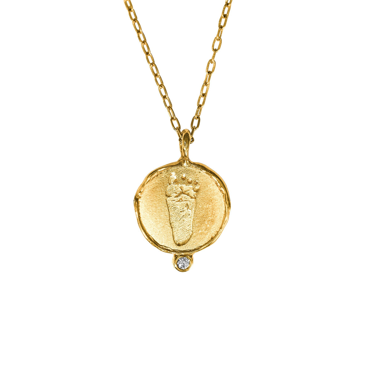 Handprint / Footprint Mini Roman Coin Necklace