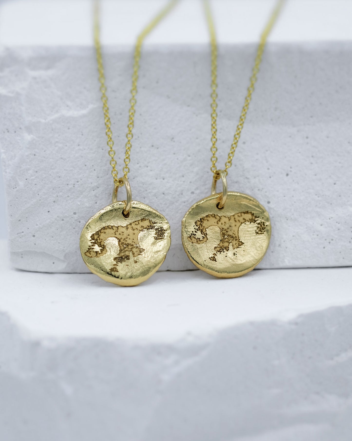 Mini Fingerprint Necklace in solid gold